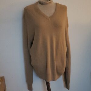VINTAGE PAR FOUR MENS Tan V-Neck Sweater SZ M